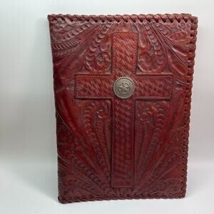 American‎ West Red Leather Portfolio Organizer 10.5"x8".